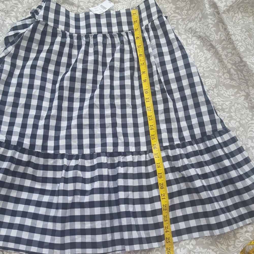 J.crew Black, White, & Gray Gingham Skirt NWT - Picture 5 of 5